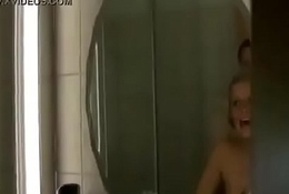Hot Blonde German Milf fucks Young Boy in the Shower